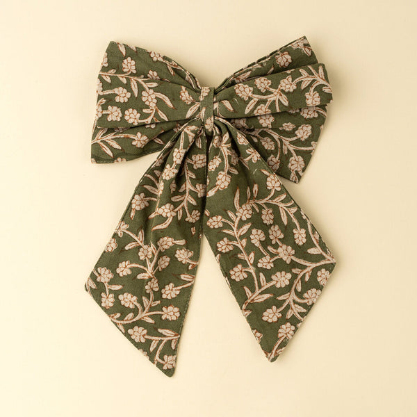 Wildvine Block Print Bow Clip