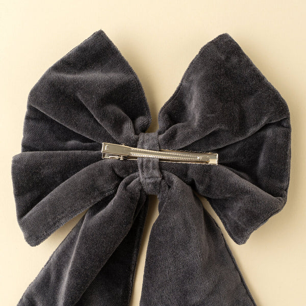 Ivory Velvet Bow Clip