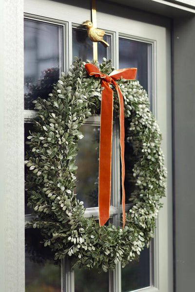 Boxwood Artificial Wreath with Bow