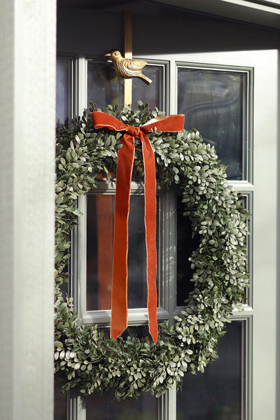 Boxwood Artificial Wreath with Bow