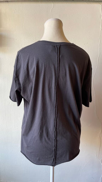 Hello Nite 'Alex' 100% Cotton Relaxed Boyfriend Crew Tee - Shadow