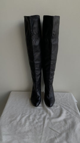 Marc Fisher Black Heeled Over-the-Knee Boots - Size 9