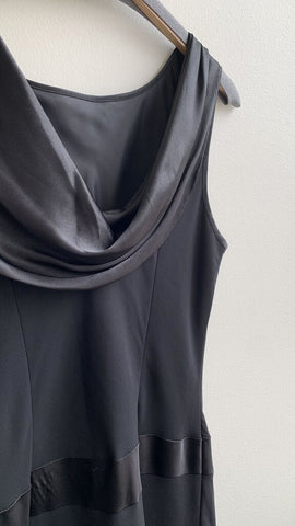 Jessica Black Drape Back Sleeveless Gown - Size 16