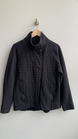 Lululemon Black Zip Front Quilted Stitch Knit Jacket - Size 10