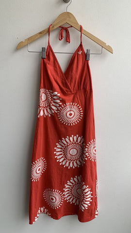 Roxy Red Floral Printed Halter Dress - Size Large