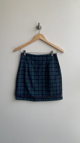 rhythm Navy/Green Clover Print Mini Skirt - Size X-Small