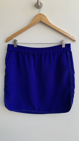Royal Blue Curved Hem Skirt - Size Medium (Estimated)