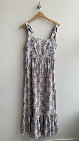 Lost in Lunar Pink Kaleidoscope Print Tie-Strap Maxi Dress - Size Medium