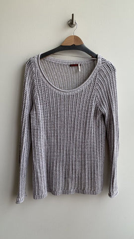 Left on Houston Grey Loose Knit Sweater - Size Small