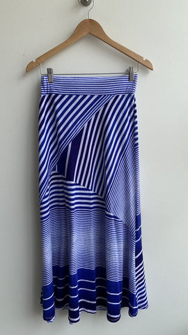 Body Central Blue/White Stripe Maxi Skirt - Size Medium