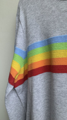 Twik Grey Rainbow Stripe Sweater - Size X-Large