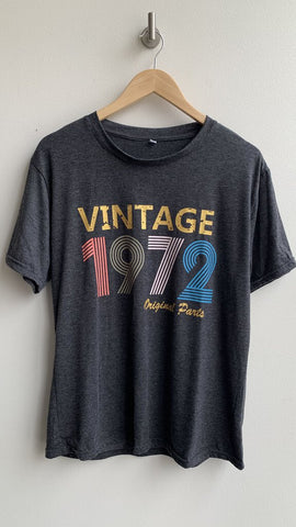 Charcoal 'Vintage 1972' Graphic Tee - Size X-Large