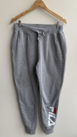 FILA Grey Logo Sweatpants - Size Medium