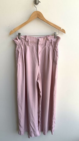 Anthropologie Dusty Pink Paper Bag Waist Wide Leg Pant - Size 6