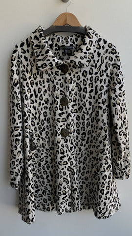 Shannon Passero Leopard Print Button Front Knit Jacket - Size Small