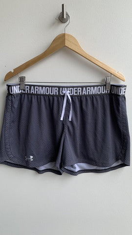 Under Armour Grey Breathable Drawstring Waist Athletic Shorts - Size Large