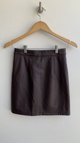 Gentle Fawn Brown Faux-Leather Mini Skirt - Size X-Small (NWT)