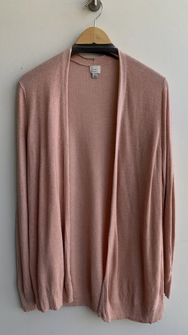 a. new day Pink Open Front Knit Cardigan - Size Large