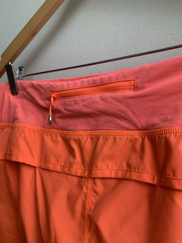 Lululemon Neon Orange Lined Athletic Shorts - Size 10