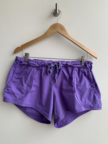 Lululemon Purple Baggy Athletic Shorts with Drawstring Waist - Size 10