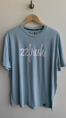 22 Fresh Mint Blue Logo Tee - Size XXL