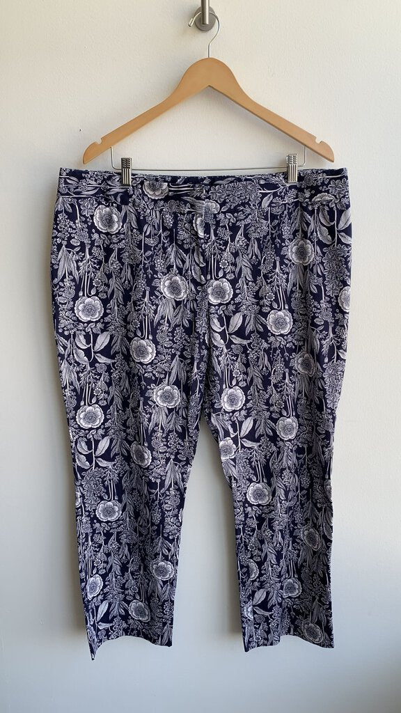 Tommy Hilfiger Navy FLoral Printed Straight Leg Pant - Size X-Large