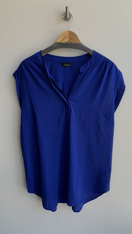 Brody Myles Royal Blue Textured Cap Sleeve Blouse - Size 1X