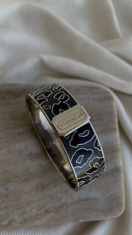 Coach Grey Leopard Print Bangle Bracelet