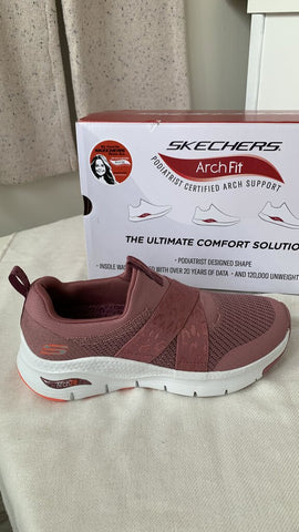 Skechers 'Archfit' Dark Rose Modern Rythm Sneakers - Size 6 (NIB)