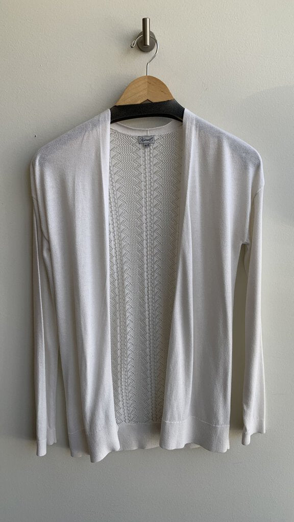 Kismet White Open Front Detail Knit Cardigan - Size X-Small