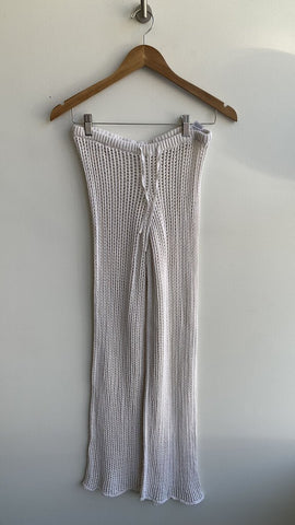 Garage Cream Crochet Knit Flared Pants - Size Small