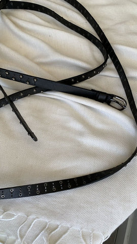Black Studded Double Layer Belt