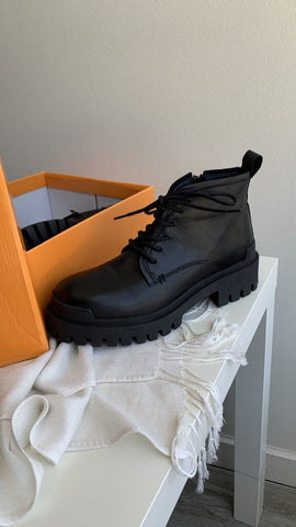 Miz Mooz Black 'Hollie' Combat Boots - Size 40