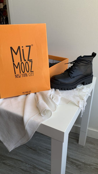 Miz Mooz Black 'Hollie' Combat Boots - Size 40