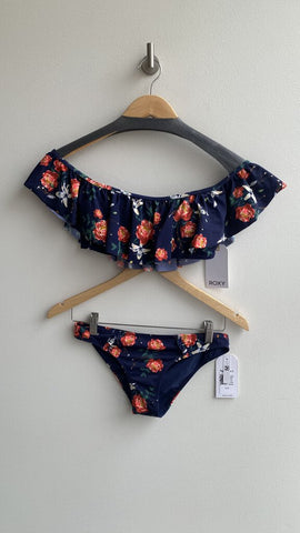 Roxy Navy Floral Swim Suit Bottoms - Size Small (NWT)