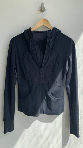 Lululemon Black/Mesh Reversible Hooded Zip Front Athletic Jacket - Size 8