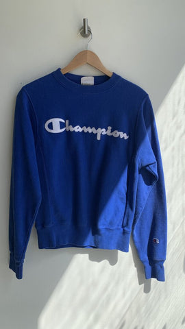 Chamion Blue Logo Pullover Sweatshirt - Size X-Small