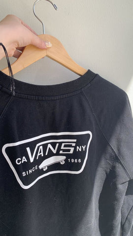 Vans Black Chest/Back Logo Pullover Sweatshirt - Size Medium