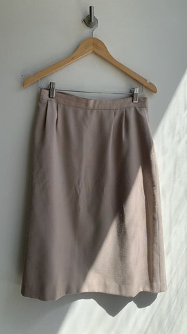 Vintage Suit Maker Beige Knee Lenth Skirt - Size 13/14