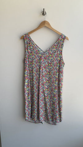 Gap Pink/Green Floral Print Sleeveless Dress - Size Medium