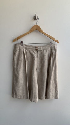 mac & jac Sand Linen Blend Trouser Shorts - Size 16