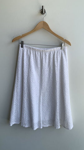 Picadilly White Floral Eyelet Skirt - Size 8
