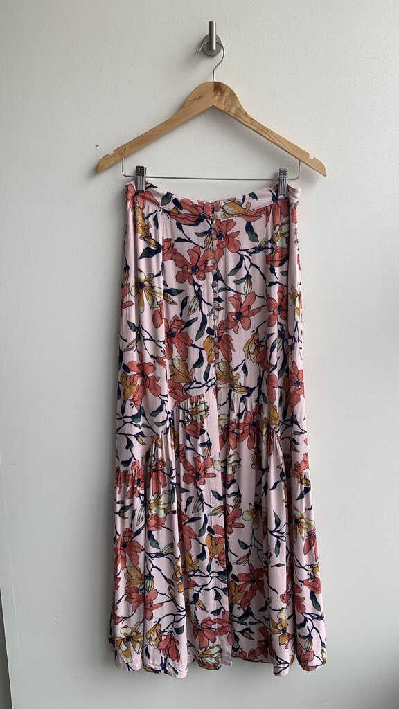 Free People Blush Floral Print Front Slip Maxi Skirt - Size 10