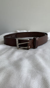 Bianca Nygard Brown Leather Silver Buckle Belt - Size X-Large