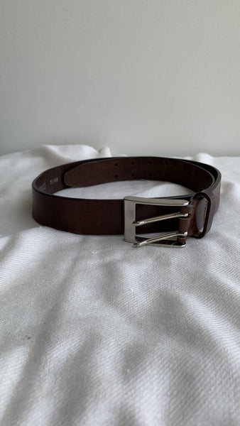 Bianca Nygard Brown Leather Silver Buckle Belt - Size X-Large