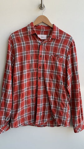 Lifetime Red Plaid Button Front Flannel Shirt - Size Medium