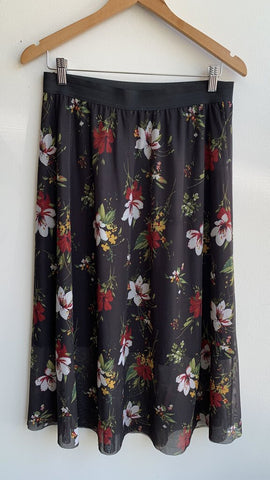 Dex Black Floral Thin STrap Dress - Size Medium