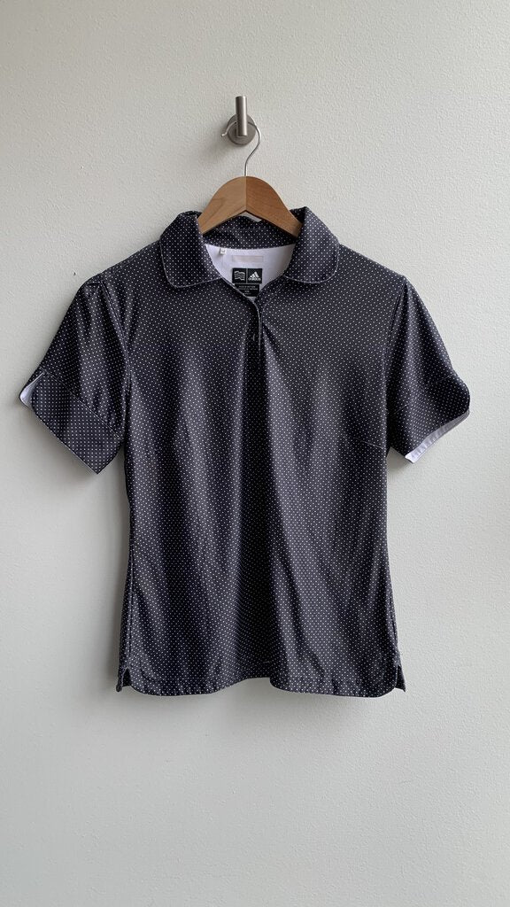 Adidas Grey Polka Dot Golf Shirt - Size Medium
