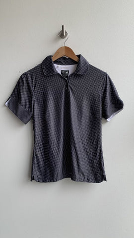 Adidas Grey Polka Dot Golf Shirt - Size Medium