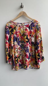 FOIL Bright Floral Print Long Sleeve Blouse - Size 10